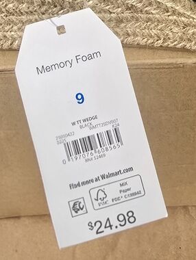 Black Espadrille Wedge Sandals with Memory Foam